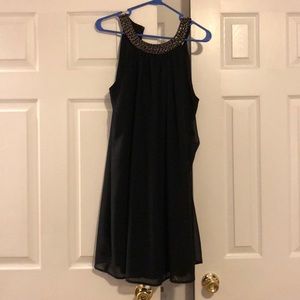 Charming Charlie black shift dress halter neckline